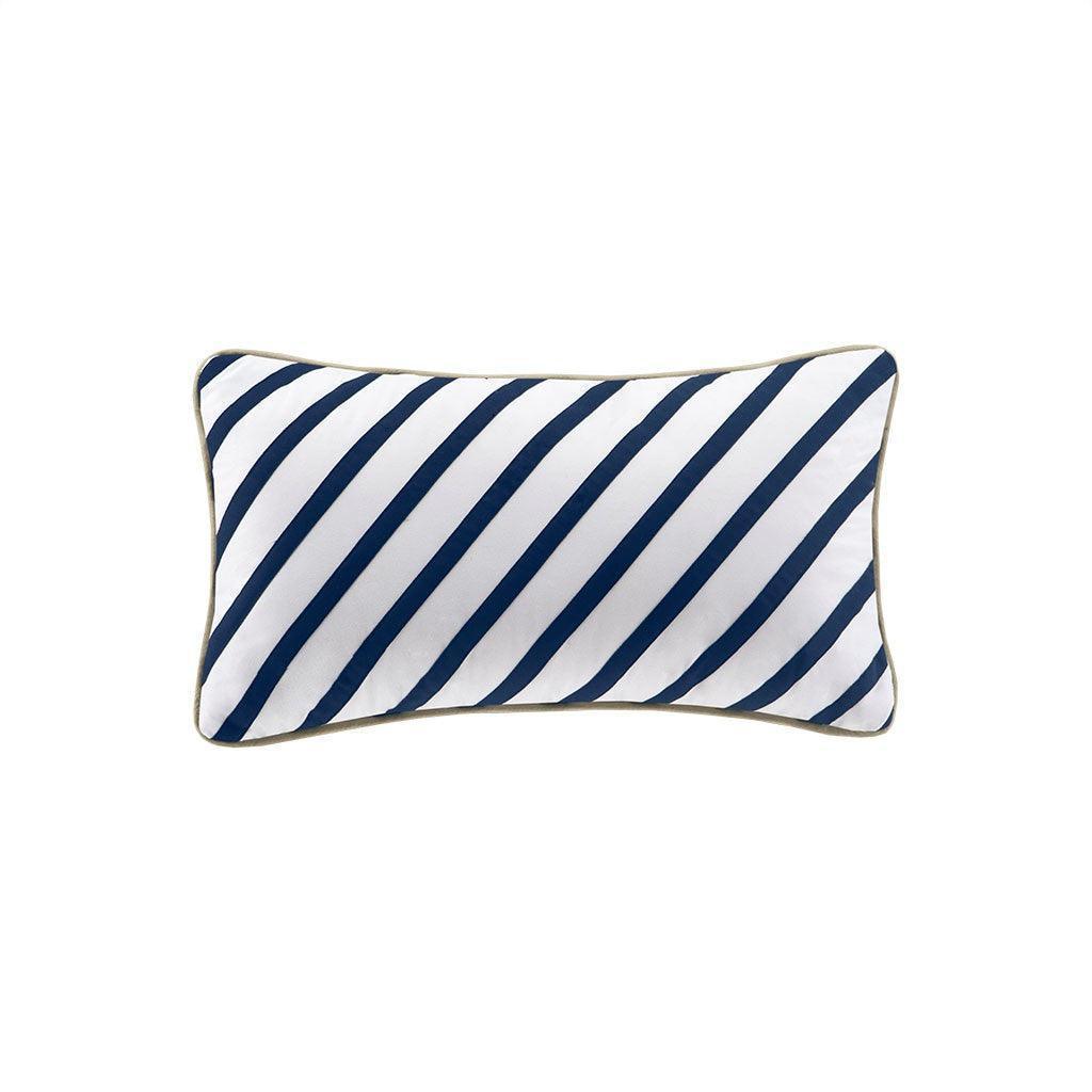 Navy Khaki Stripe 4PC Duvet Cover Set - Nautical Duvet Cover Sets