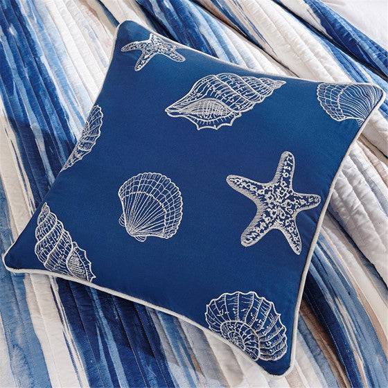 Nautical Quilt Set Navy Blue Marina 6PC - Nautical Quilts
