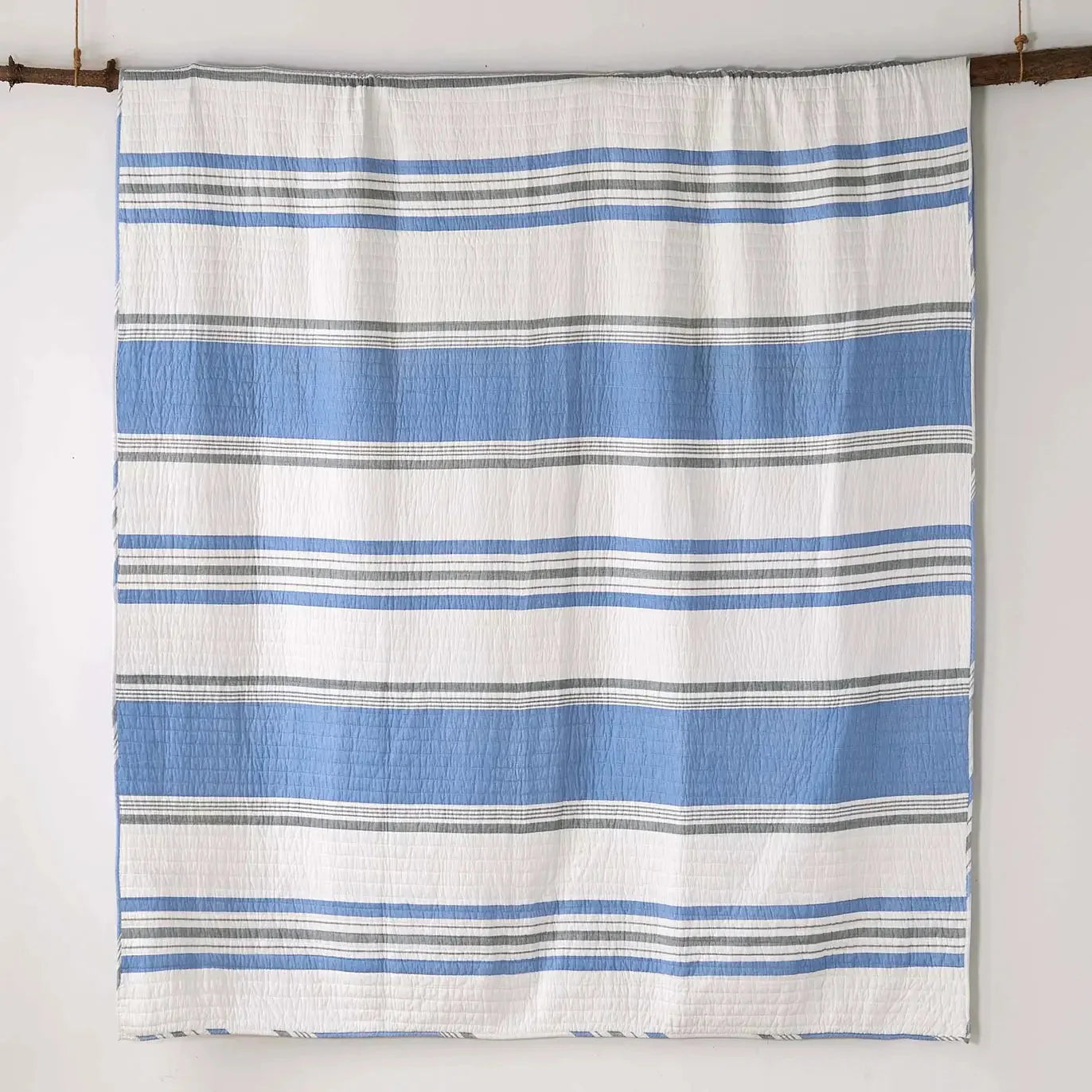 Universal V Berth 100% Cotton St. Bart Royal Stripe 3PC Quilt Set