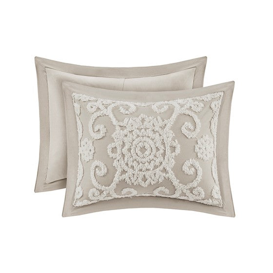 Suzanna Cotton Boho Medallion Comforter Set - Taupe