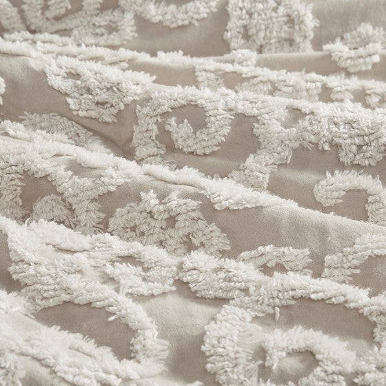 Suzanna Cotton Boho Medallion Comforter Set - Taupe