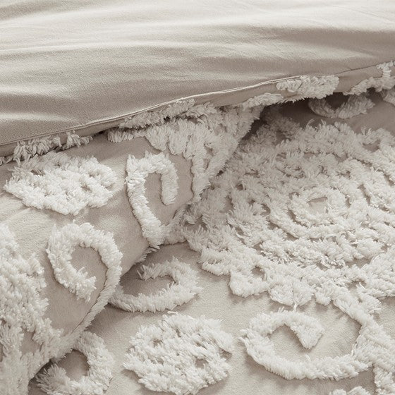 Suzanna Cotton Boho Medallion Comforter Set - Taupe