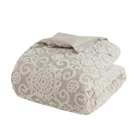 Suzanna Cotton Boho Medallion Comforter Set - Taupe