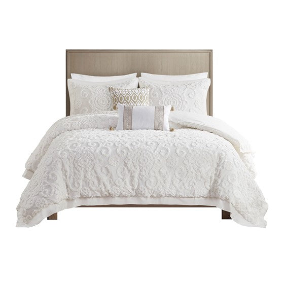 Suzanna 3PC Cotton Boho Medallion Comforter Set - Ivory