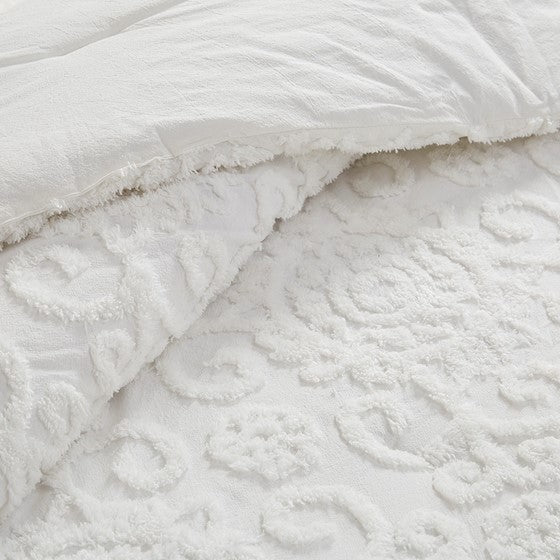 Suzanna Cotton Boho Medallion Duvet Cover Set - Ivory