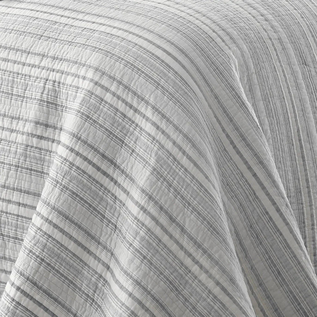 Universal V Berth Grey Bondi Stripe Quilt Cover Set Yacht Bedding