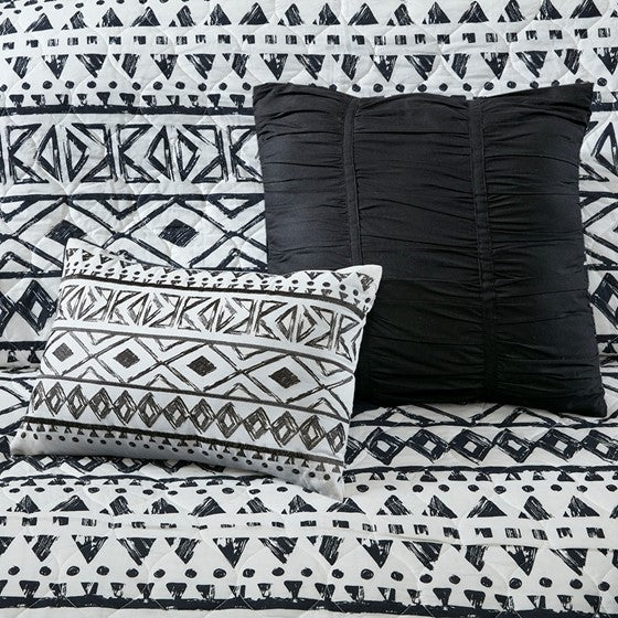 Larissa Oversized Medallion 7 PC Cotton Reversible Quilt Set