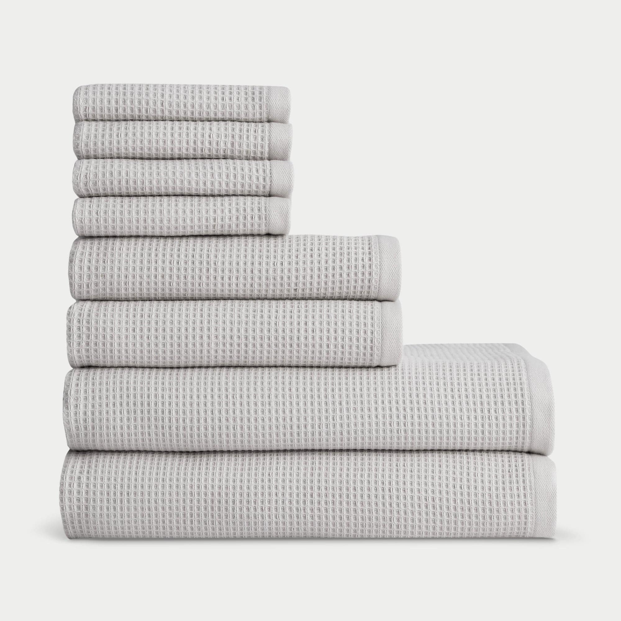 Waffle Bath Towel Set Bamboo Cotton Blend