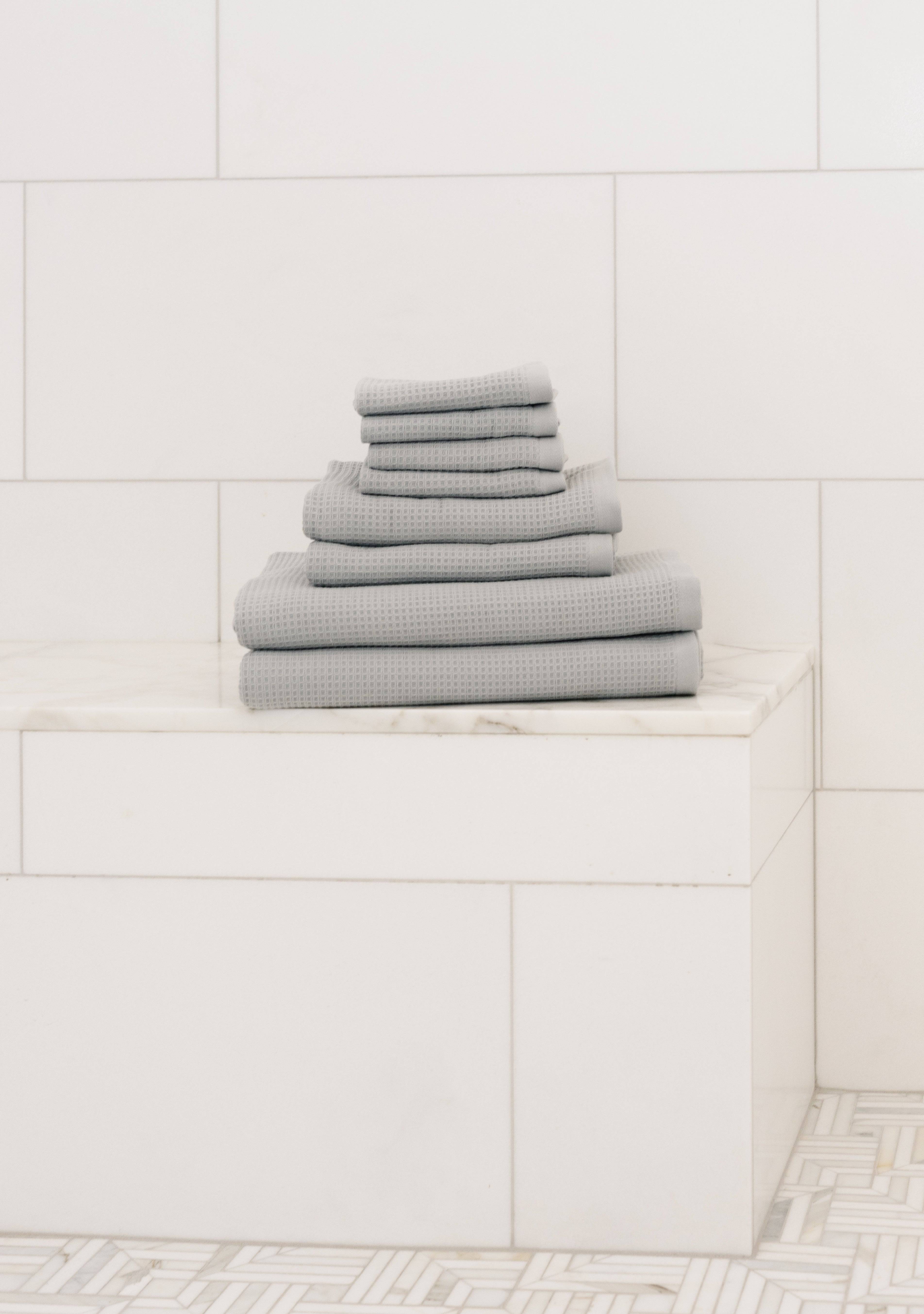 Waffle Bath Towel Set Bamboo Cotton Blend