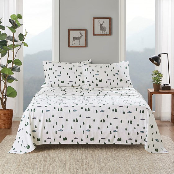 Woolrich 100% Cotton Printed Flannel Sheet Set - Quahog Bay Bedding