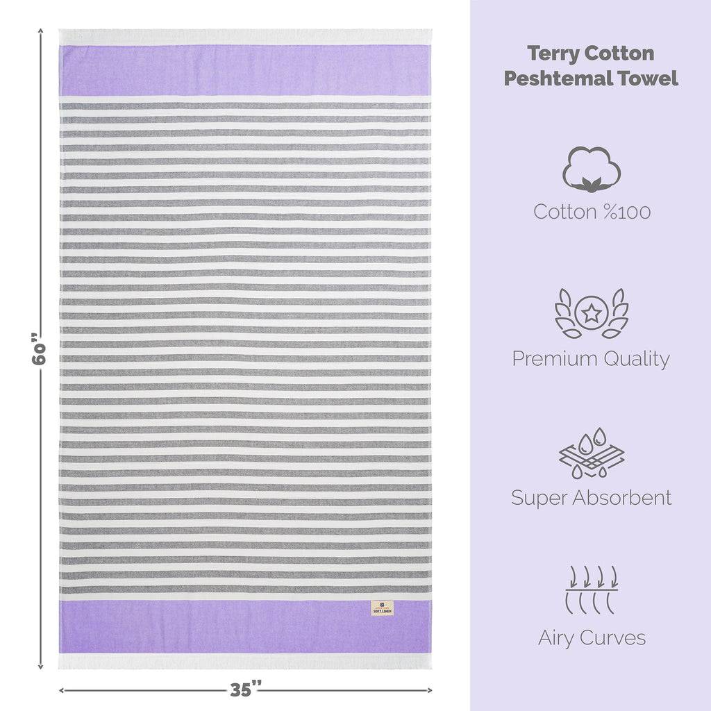 Mediterranean 100% Cotton Turkish Bath Towels