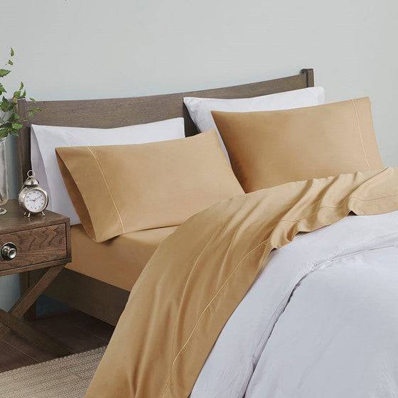 Madison Park Luxury 600TC 100% Pima Cotton Sheet Set With Beautiful Hem Stitching