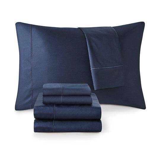 Madison Park Luxury 600TC 100% Pima Cotton Sheet Set With Beautiful Hem Stitching