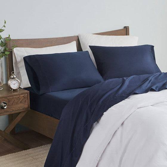 Madison Park Luxury 600TC 100% Pima Cotton Sheet Set With Beautiful Hem Stitching