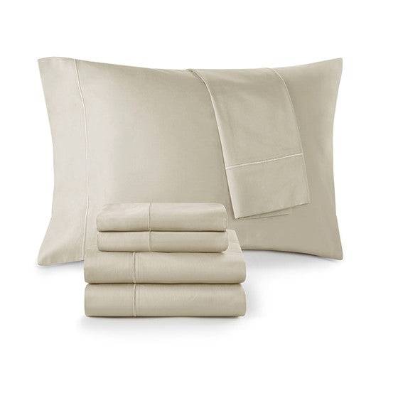 Madison Park Luxury 600TC 100% Pima Cotton Sheet Set With Beautiful Hem Stitching