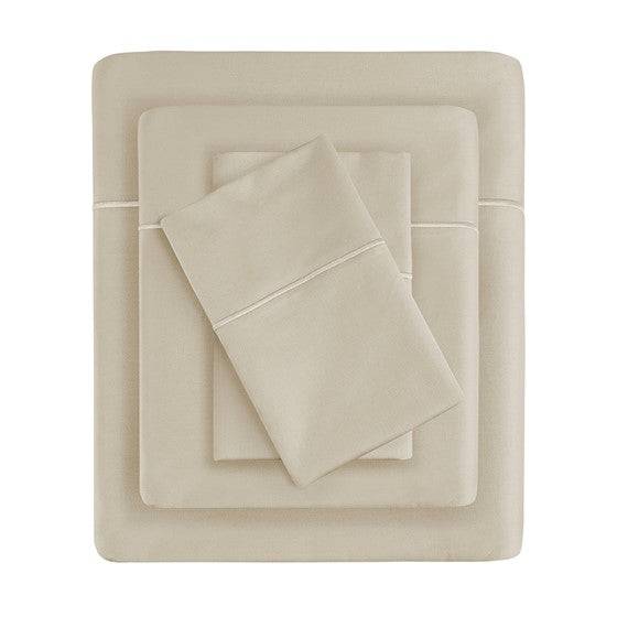 Madison Park Luxury 600TC 100% Pima Cotton Sheet Set With Beautiful Hem Stitching
