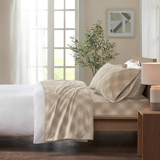 Sleep Philosophy Ultra Soft Flannel 100% Cotton Flannel Sheet Set Solid & Printed Sets - Quahog Bay Bedding