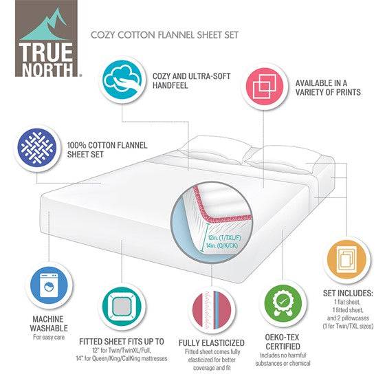 Sleep Philosophy Flannel 100% Cotton Flannel Sheet Set Solid & Prints