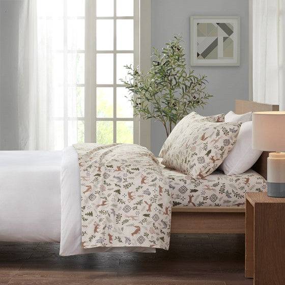Sleep Philosophy Ultra Soft Flannel 100% Cotton Flannel Sheet Set Solid & Printed Sets - Quahog Bay Bedding